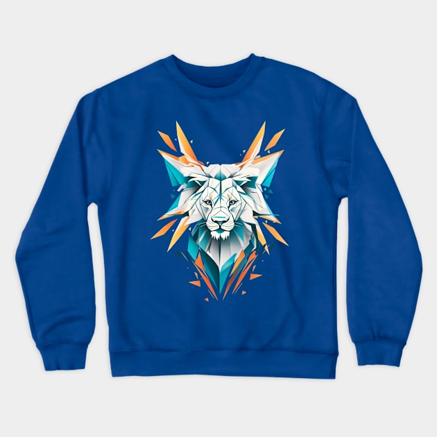 Lion polygonal design Crewneck Sweatshirt by astronauticarte